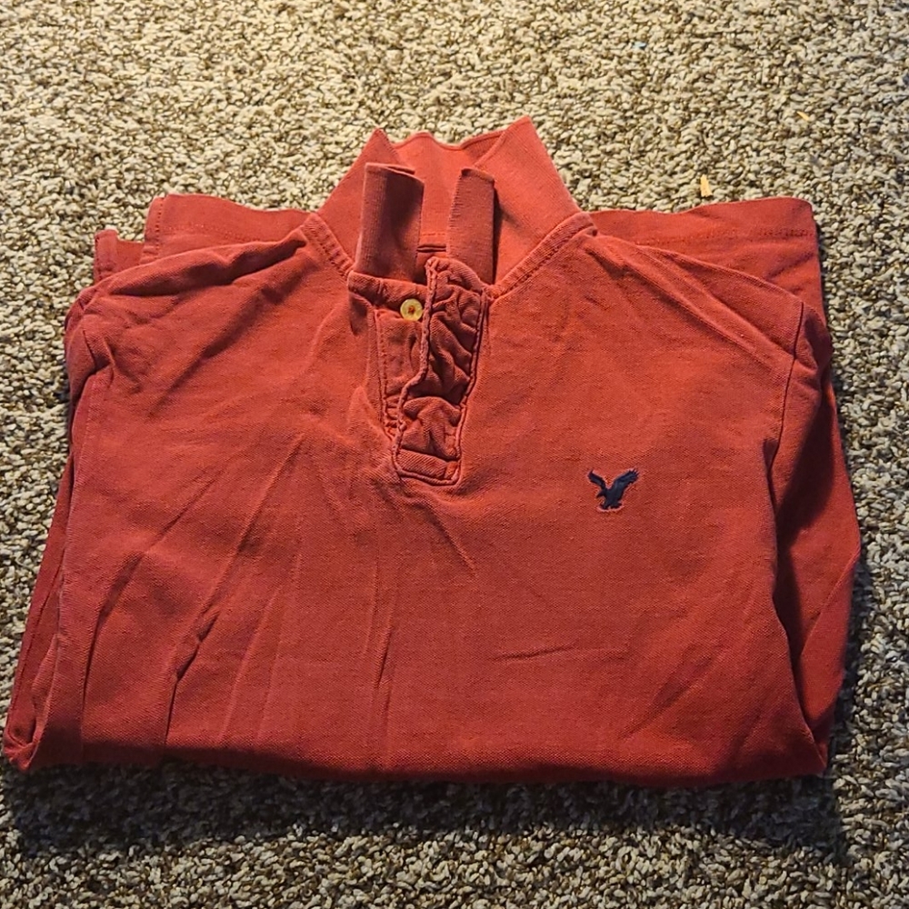 American Eagle outfitters red polo shirt sz small.